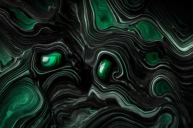 Black malachite macro texture