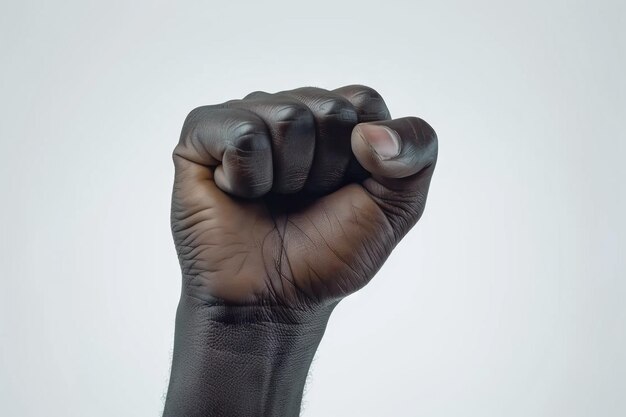 Black male fist symbolizes strength empowerment and courage