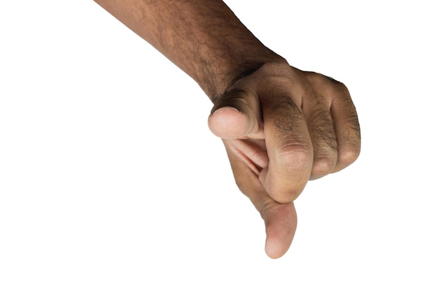 Photo black male hands isolated on white