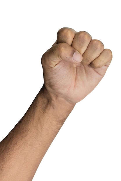 Black Male Hands Isolated on White