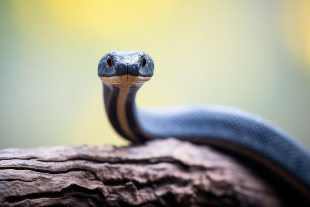 Black mamba in a high alert pose