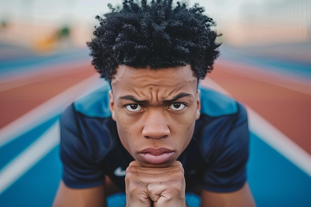 Photo black man doing sports