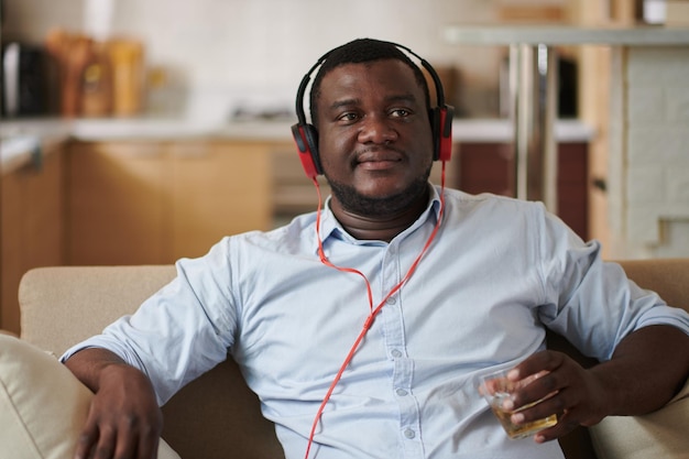 Black Man Listening to Music