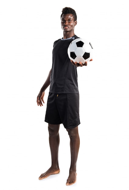 Black man playing football