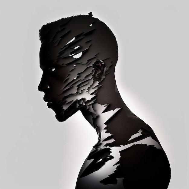 Black man silhouette Black lives matter African American Generative AI