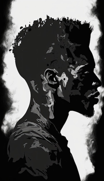A black man silhouette illustration