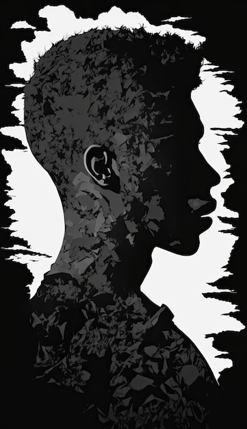 A black man silhouette illustration