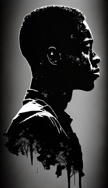 A black man silhouette illustration