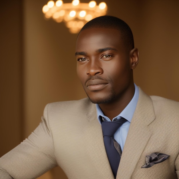 A black man in a suit and tie