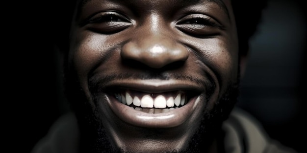 Black man White teeth