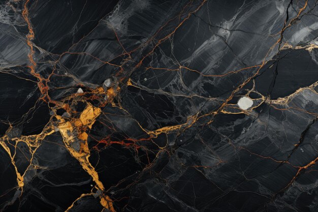 Photo black marble background natural marble texture glossy granite slab gold inserts