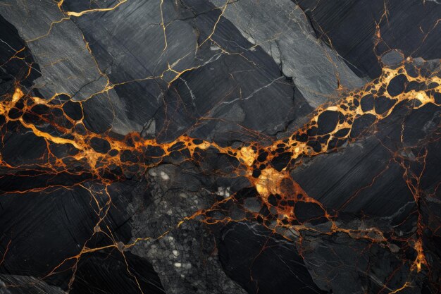 Photo black marble background natural marble texture glossy granite slab gold inserts