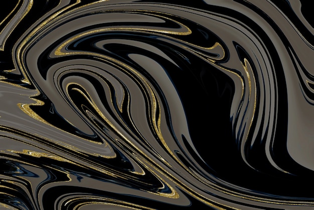 Black marble background with gold lining