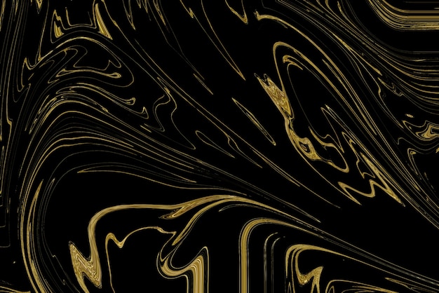 Black marble background with gold lining