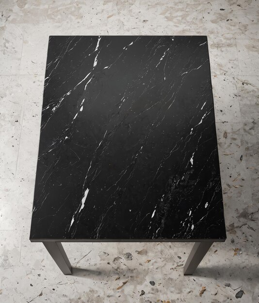 Photo a black marble coffee table with a metal base