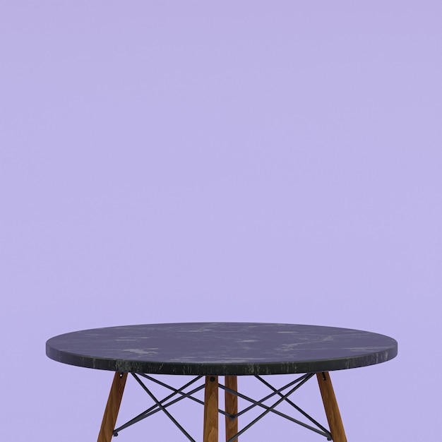 Black marble table or product stand for display product on purple background