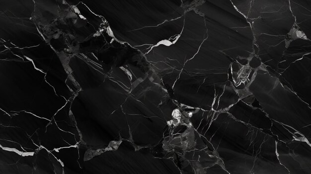 Photo black marble texture with white veins