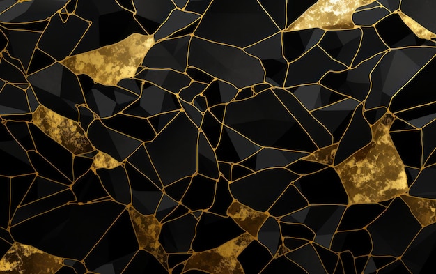 Photo black marble with gold background wallpaper