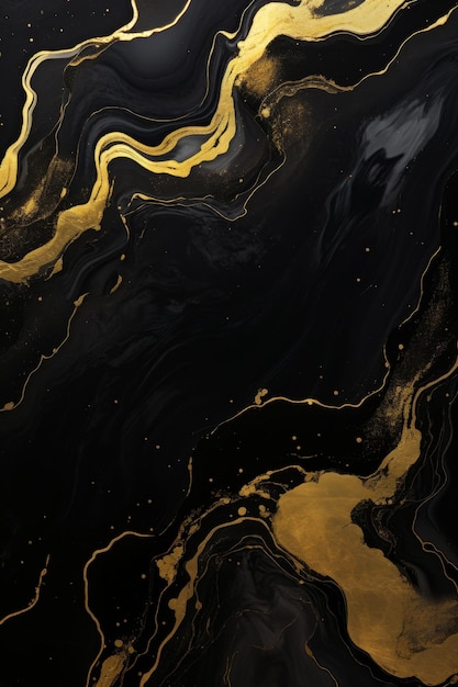黒い大理石と金色の静脈