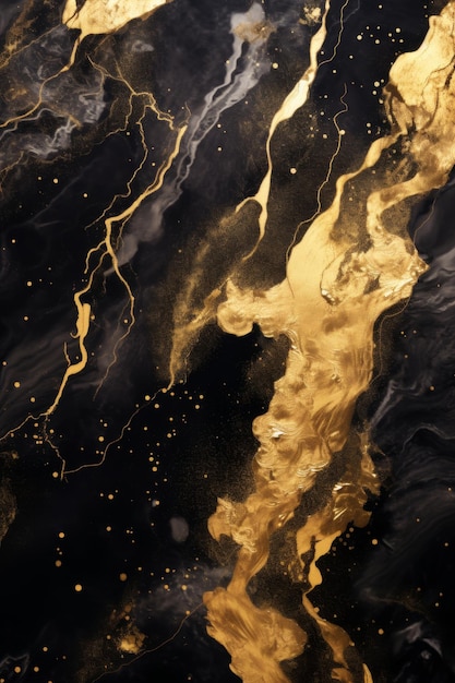 黒い大理石と金色の静脈