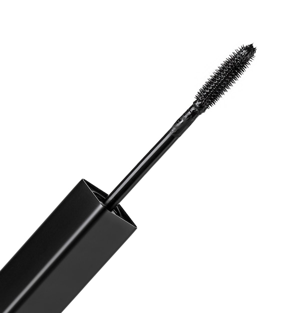 Photo the black mascara brush isolated on white background