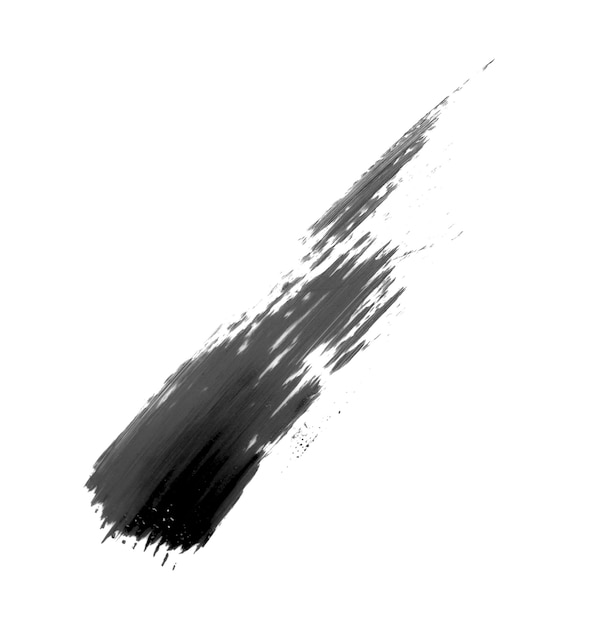 Black mascara brush stroke isolated on white