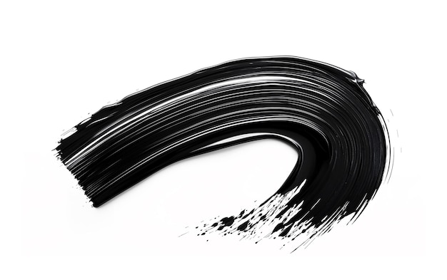 Black mascara brush strokes isolated on white