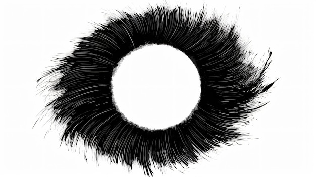 Photo black mascara circular texture brush stroke isolated
