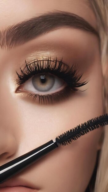 Black matte mascara for eye lashes or eye liner texture background