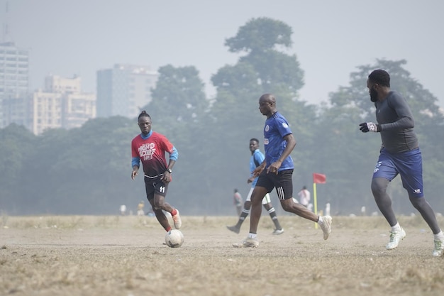 Photo black men playing football