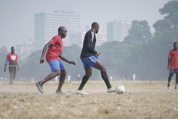 black men playing football