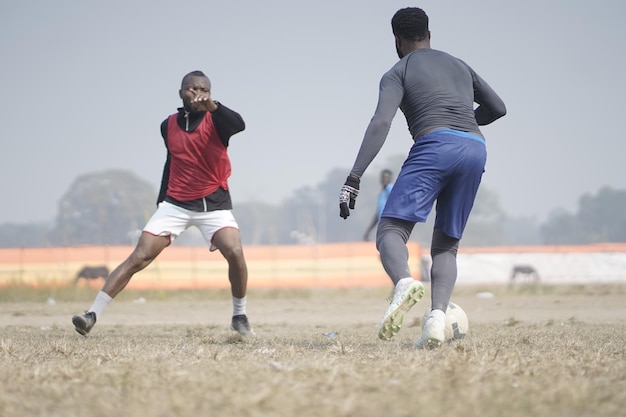 Photo black men playing football