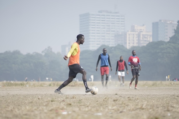 black men playing football