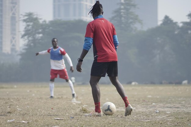 Photo black men playing football