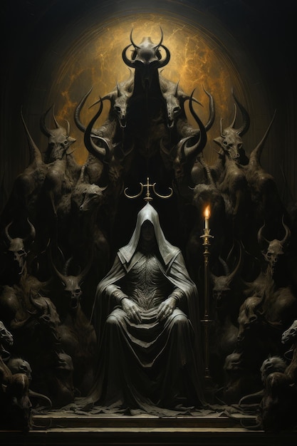 Foto artwork di un album black metal che raffigura un antico culto satanico di moloch 20