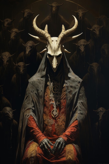 Foto artwork di un album black metal che raffigura un antico culto satanico di moloch 33