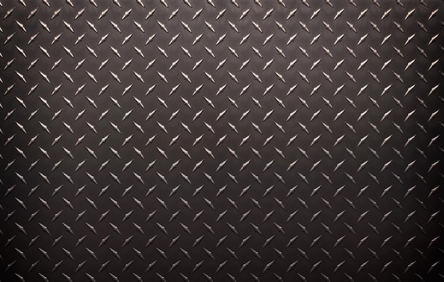 Black metal background iron sheet with a diamond texture