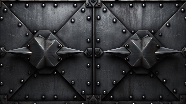 Photo black metal background with rivets and rivets vector illustration