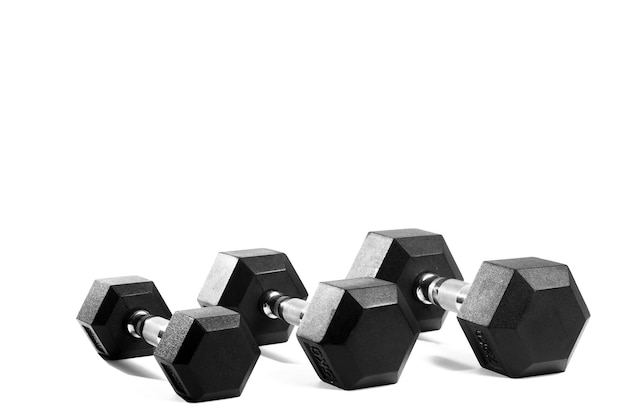 Black metal dumbbells