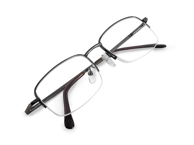 Black metal glasses for vision correction