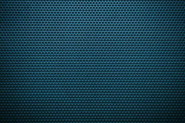 Black metal mesh with many round holes. mesh background.