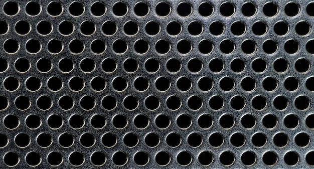 Черная металлическая текстура с круглыми отверстиями