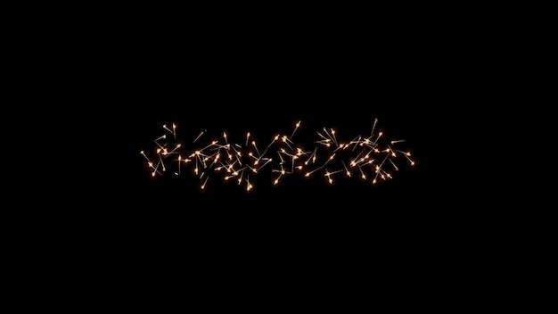 black minimalistic background with abstract lights in the center burning abstract garland