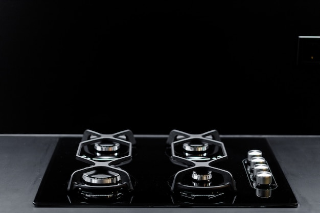 Black modern kitchen stove