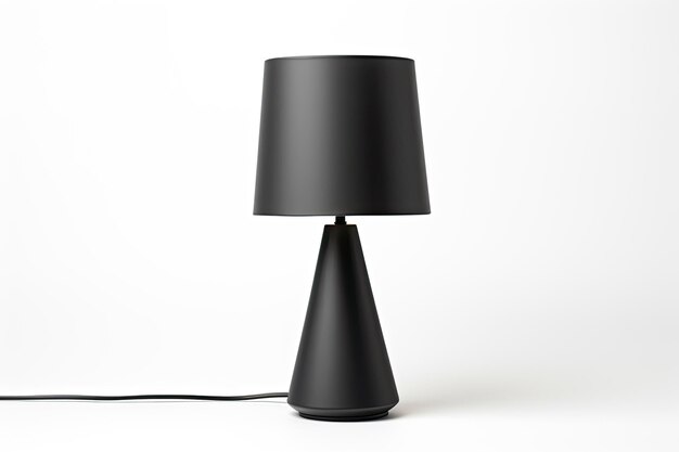 Black modern scandinavian style desk lamp on white background