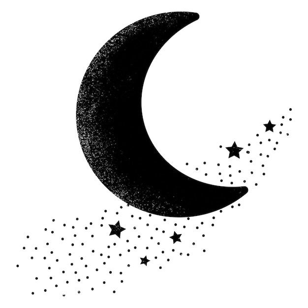 黒い月 png スティッカー 夜空 透明な背景