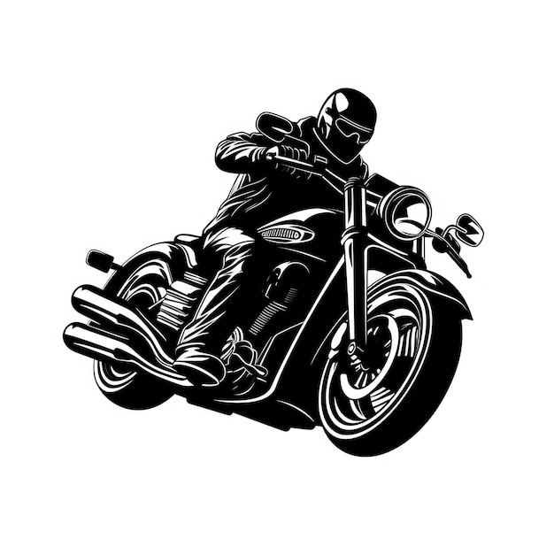 Черный логотип мотоклуба изолирован