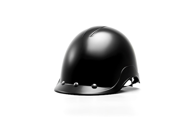 Black Motorcycle Helmet on White Background