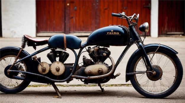 A black motorcycle with the word park on the side