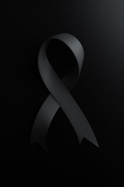 Black mourning ribbon with a dark background